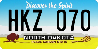 ND license plate HKZ070