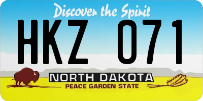 ND license plate HKZ071