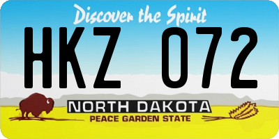 ND license plate HKZ072