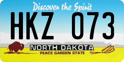 ND license plate HKZ073