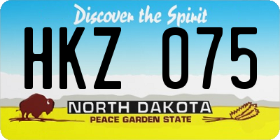 ND license plate HKZ075