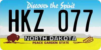 ND license plate HKZ077