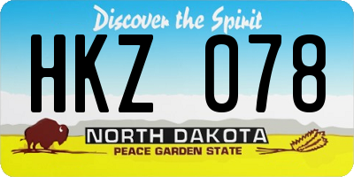 ND license plate HKZ078