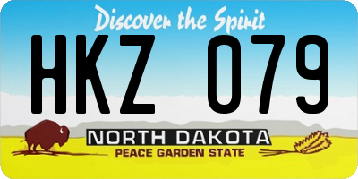 ND license plate HKZ079