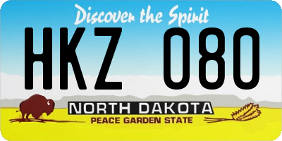 ND license plate HKZ080