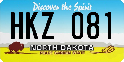 ND license plate HKZ081