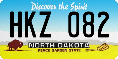 ND license plate HKZ082