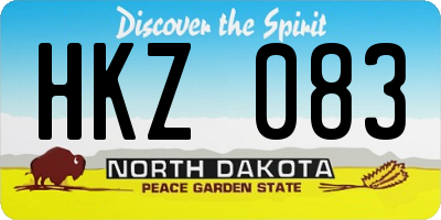 ND license plate HKZ083