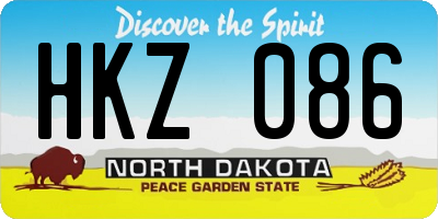 ND license plate HKZ086