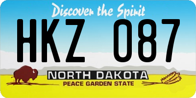 ND license plate HKZ087