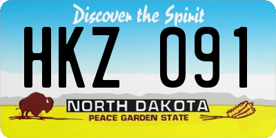 ND license plate HKZ091