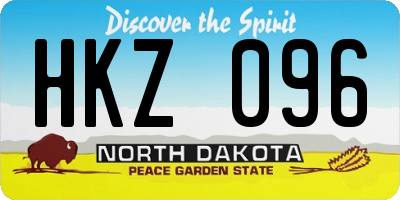 ND license plate HKZ096