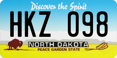 ND license plate HKZ098