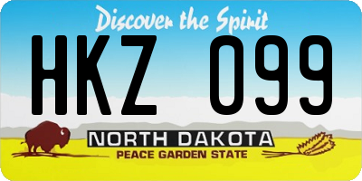 ND license plate HKZ099