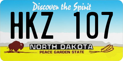 ND license plate HKZ107