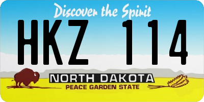 ND license plate HKZ114
