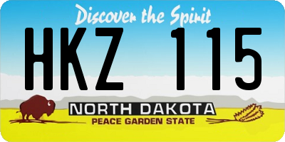 ND license plate HKZ115