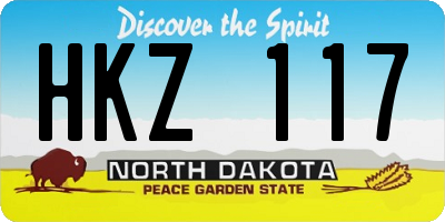 ND license plate HKZ117