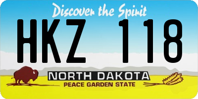 ND license plate HKZ118