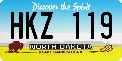 ND license plate HKZ119