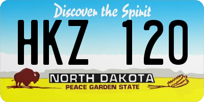 ND license plate HKZ120