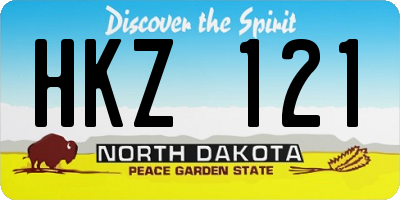 ND license plate HKZ121