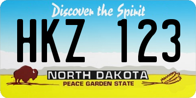 ND license plate HKZ123