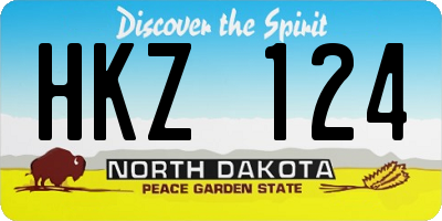 ND license plate HKZ124