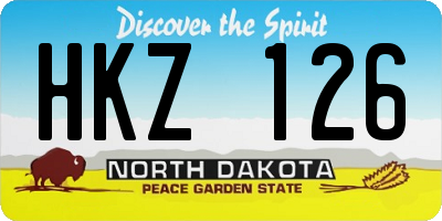 ND license plate HKZ126