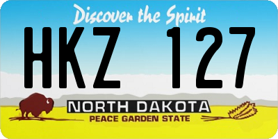 ND license plate HKZ127