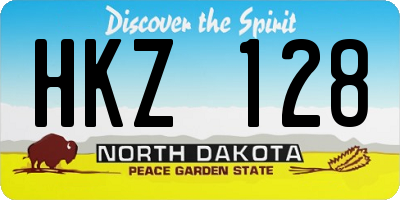 ND license plate HKZ128