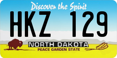 ND license plate HKZ129