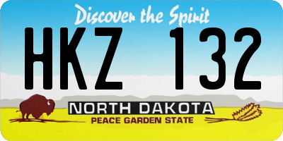 ND license plate HKZ132