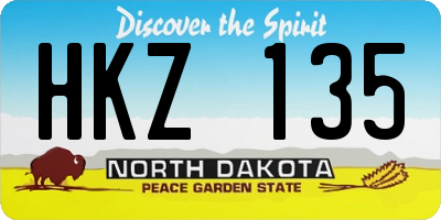 ND license plate HKZ135