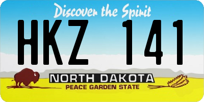 ND license plate HKZ141