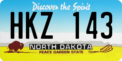 ND license plate HKZ143