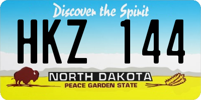 ND license plate HKZ144