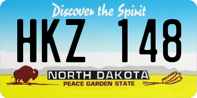 ND license plate HKZ148