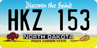 ND license plate HKZ153