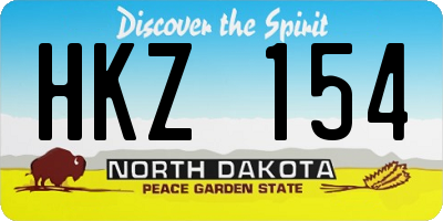 ND license plate HKZ154