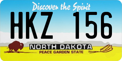 ND license plate HKZ156