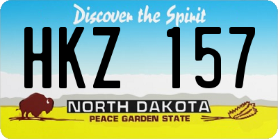 ND license plate HKZ157