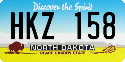 ND license plate HKZ158