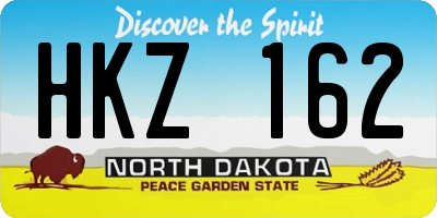 ND license plate HKZ162