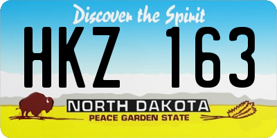 ND license plate HKZ163