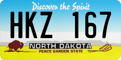 ND license plate HKZ167