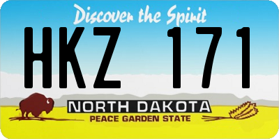 ND license plate HKZ171