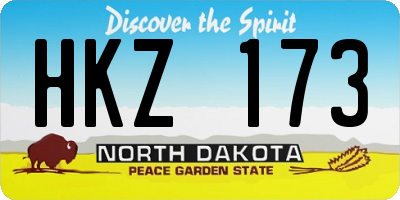 ND license plate HKZ173