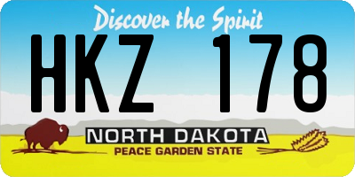 ND license plate HKZ178