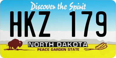 ND license plate HKZ179